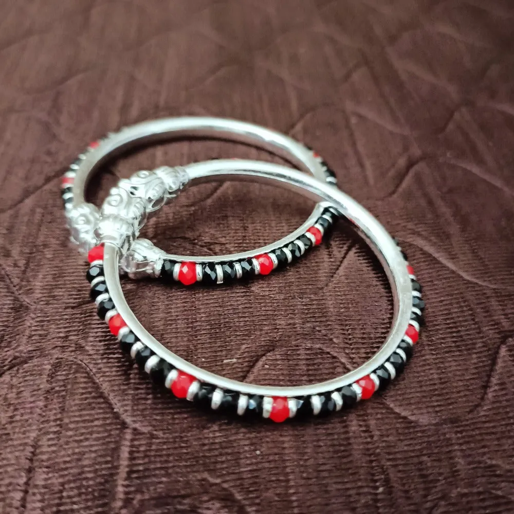 925 Silver Designer Unisex Baby Bangle Set (Design 162)