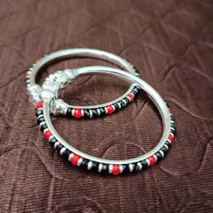925 Silver Designer Unisex Baby Bangle Set (Design 162)