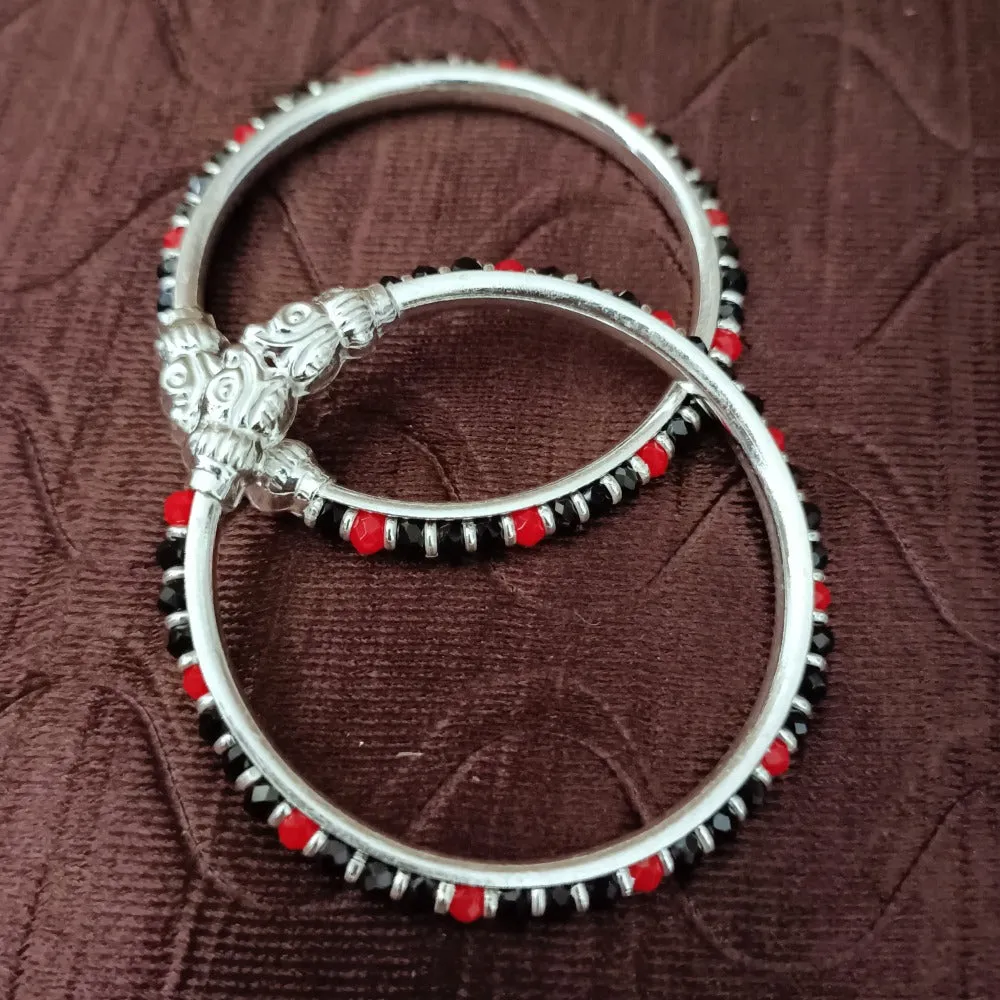 925 Silver Designer Unisex Baby Bangle Set (Design 162)
