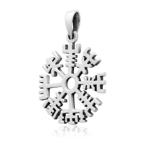 925 Sterling Silver Open Vegvisir Pendant