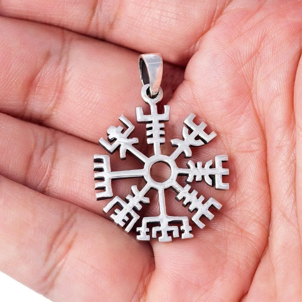 925 Sterling Silver Open Vegvisir Pendant