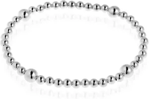 AeraVida Stretch Bracelet Sterling Silver Beads Elastic Design in Polished Finish Trendy Lightweight Bangle Jewelry Gift for Women
