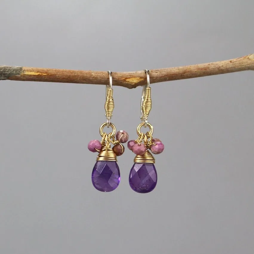 Amethyst Tal Earrings
