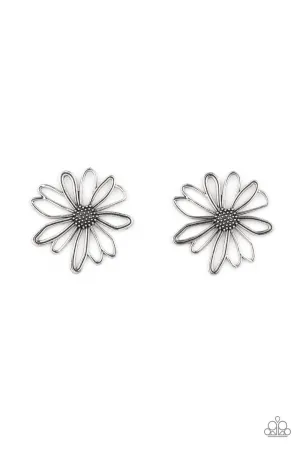 Artisan Arbor Silver Flower Post Earrings - Paparazzi Accessories