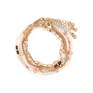 Bracelet Set of 5-Multicolor Gold