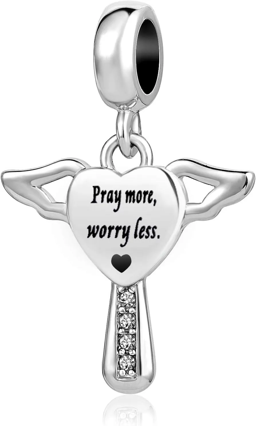 Christian Heart Cross Charms for Bracelets Compatible with Pandora Bracelets God Prayer Beads Religious Bible Charm for Women