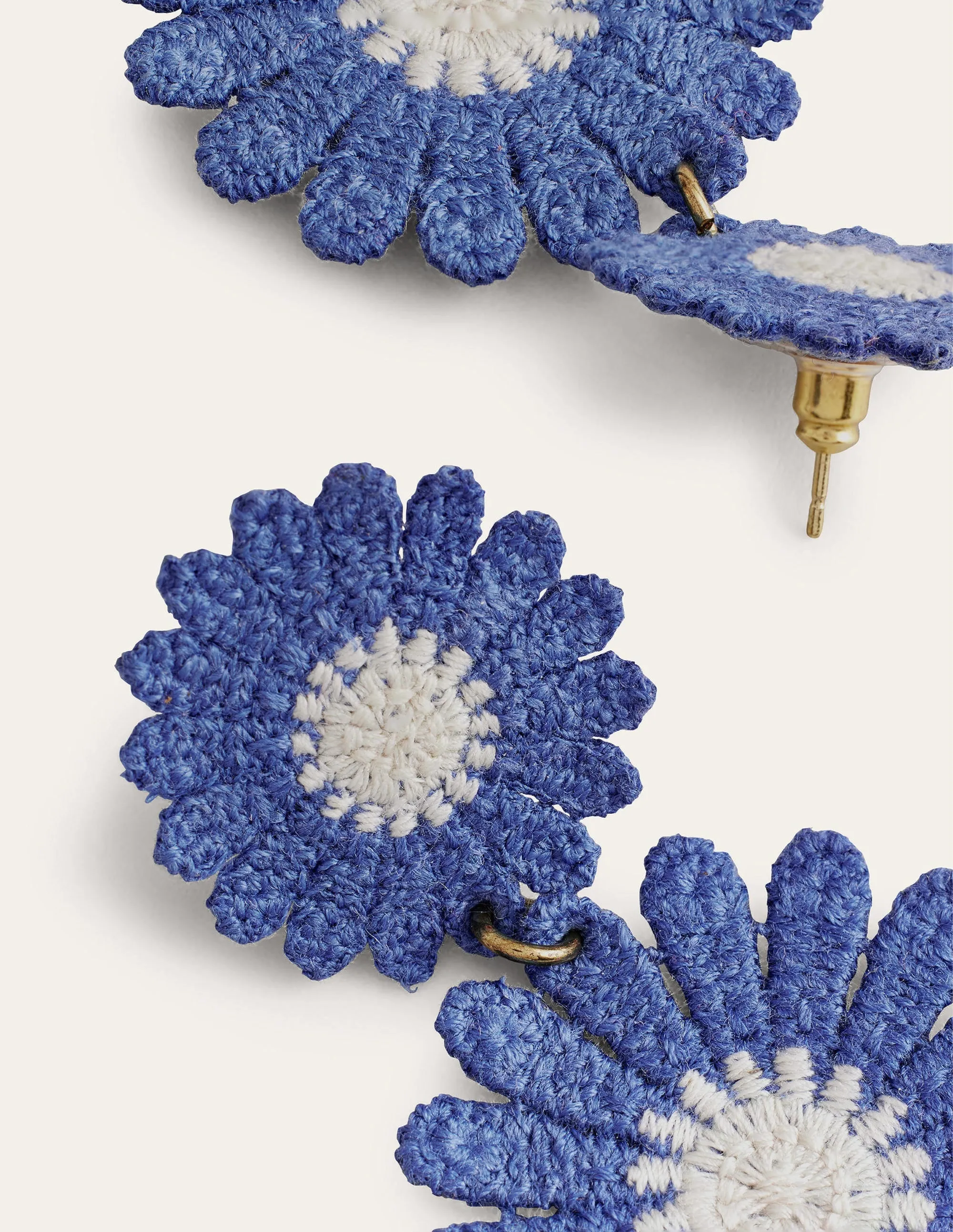 Floral Lace Earrings-Blue
