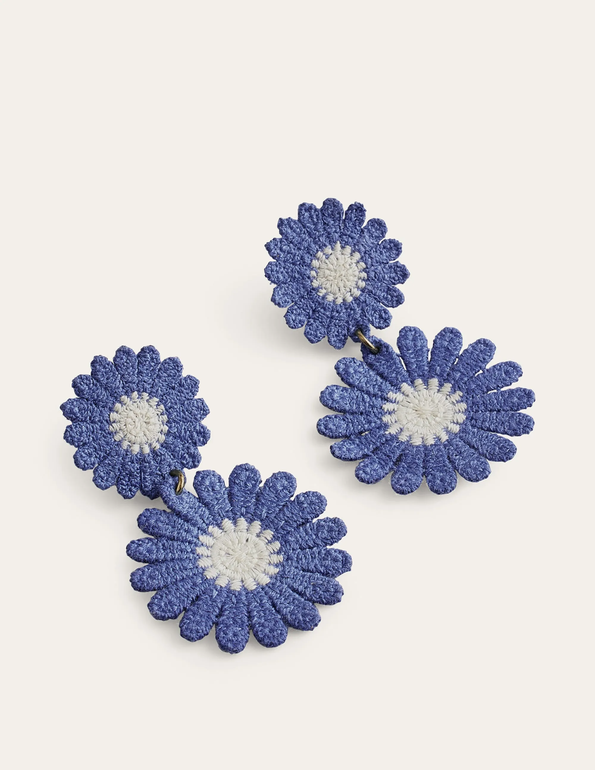 Floral Lace Earrings-Blue