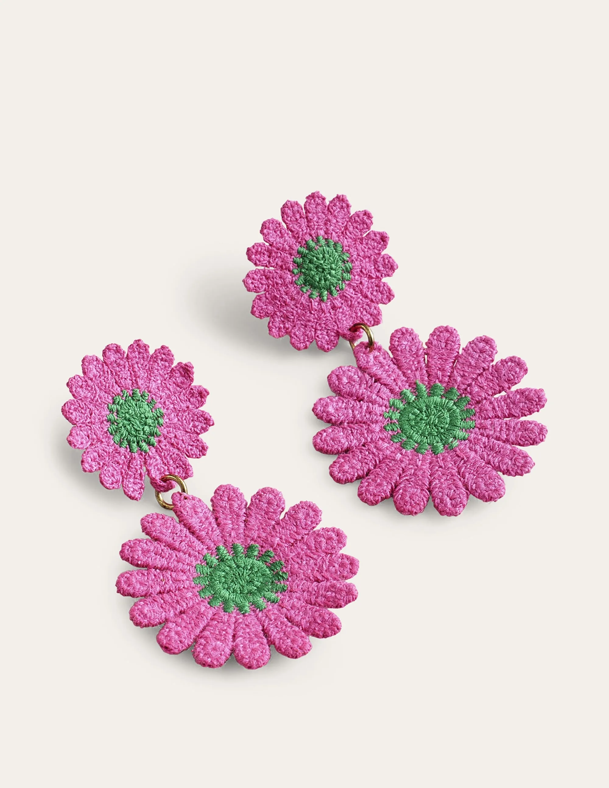 Floral Lace Earrings-Pink