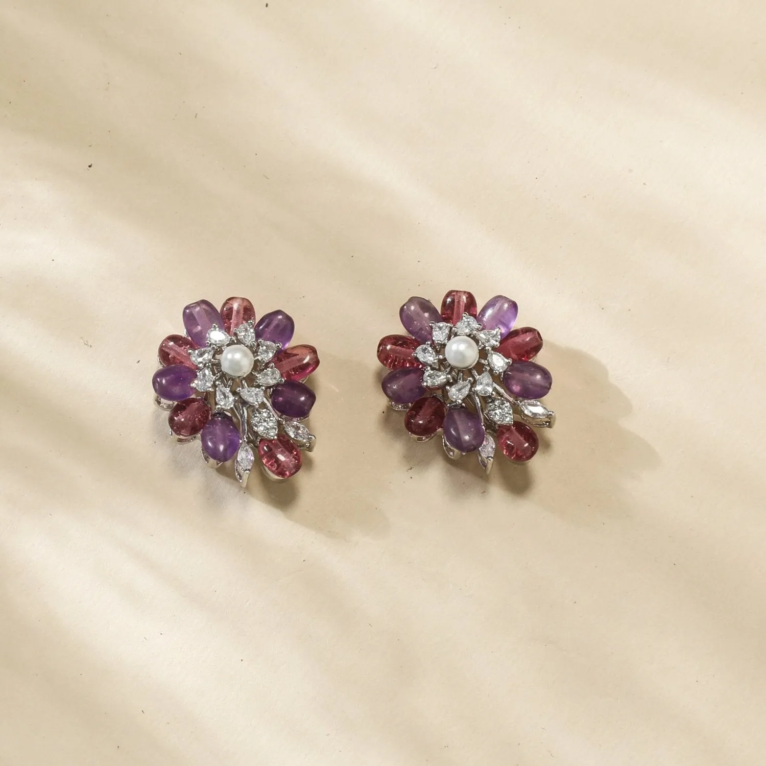 Jasmine Delicate CZ Lavender Stud Earrings