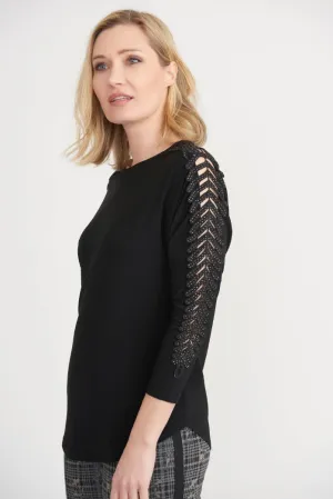 Joseph Ribkoff Long Sleeved Open Leaf Patterned Style 203386