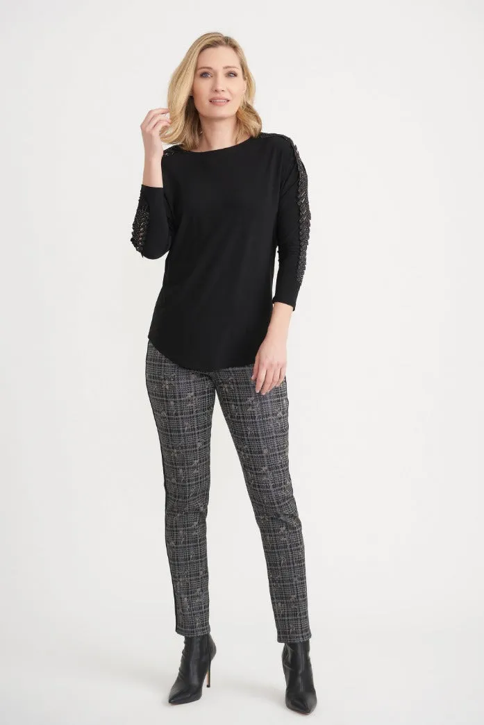 Joseph Ribkoff Long Sleeved Open Leaf Patterned Style 203386