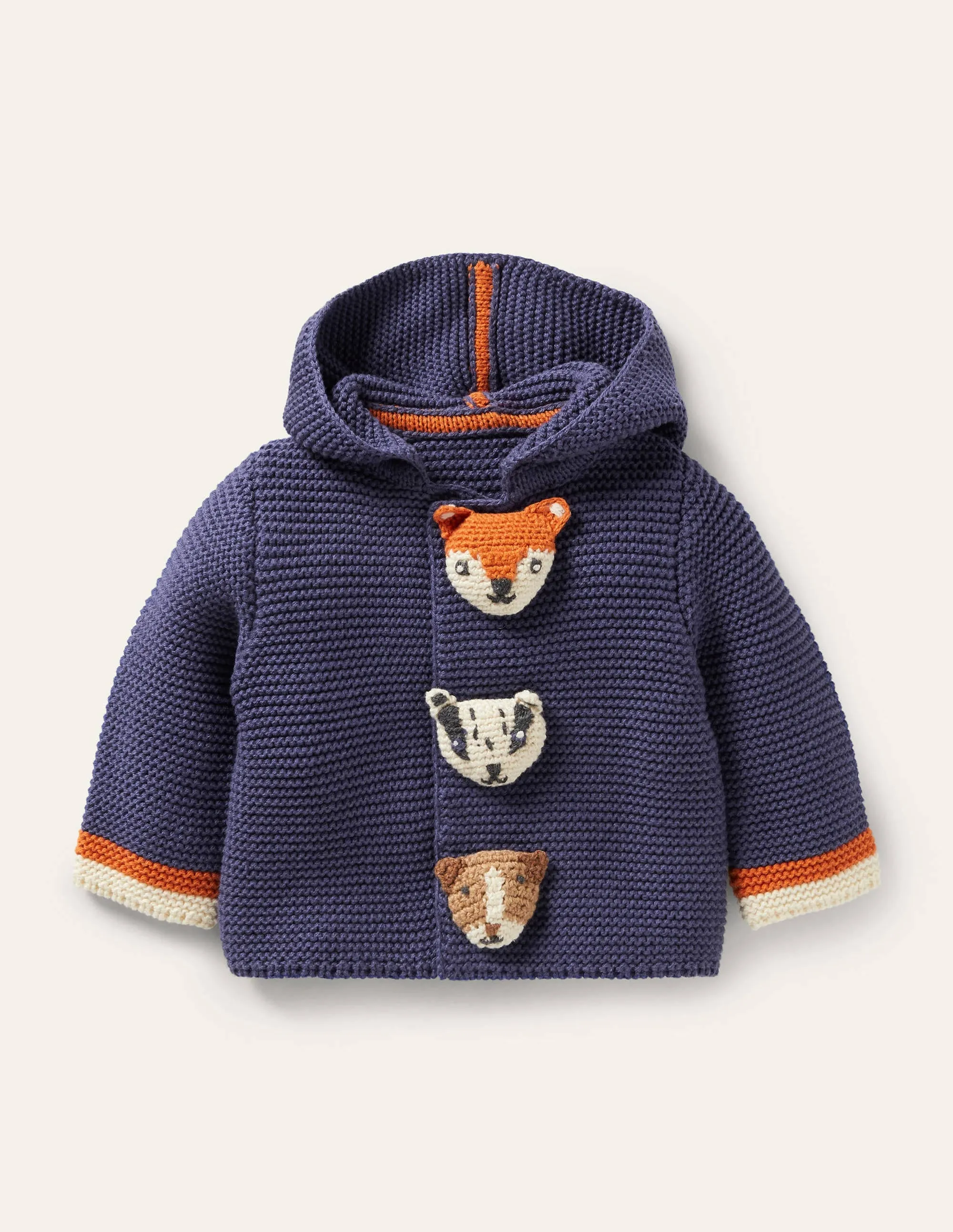 Knitted Jacket-Starboard Blue Animals