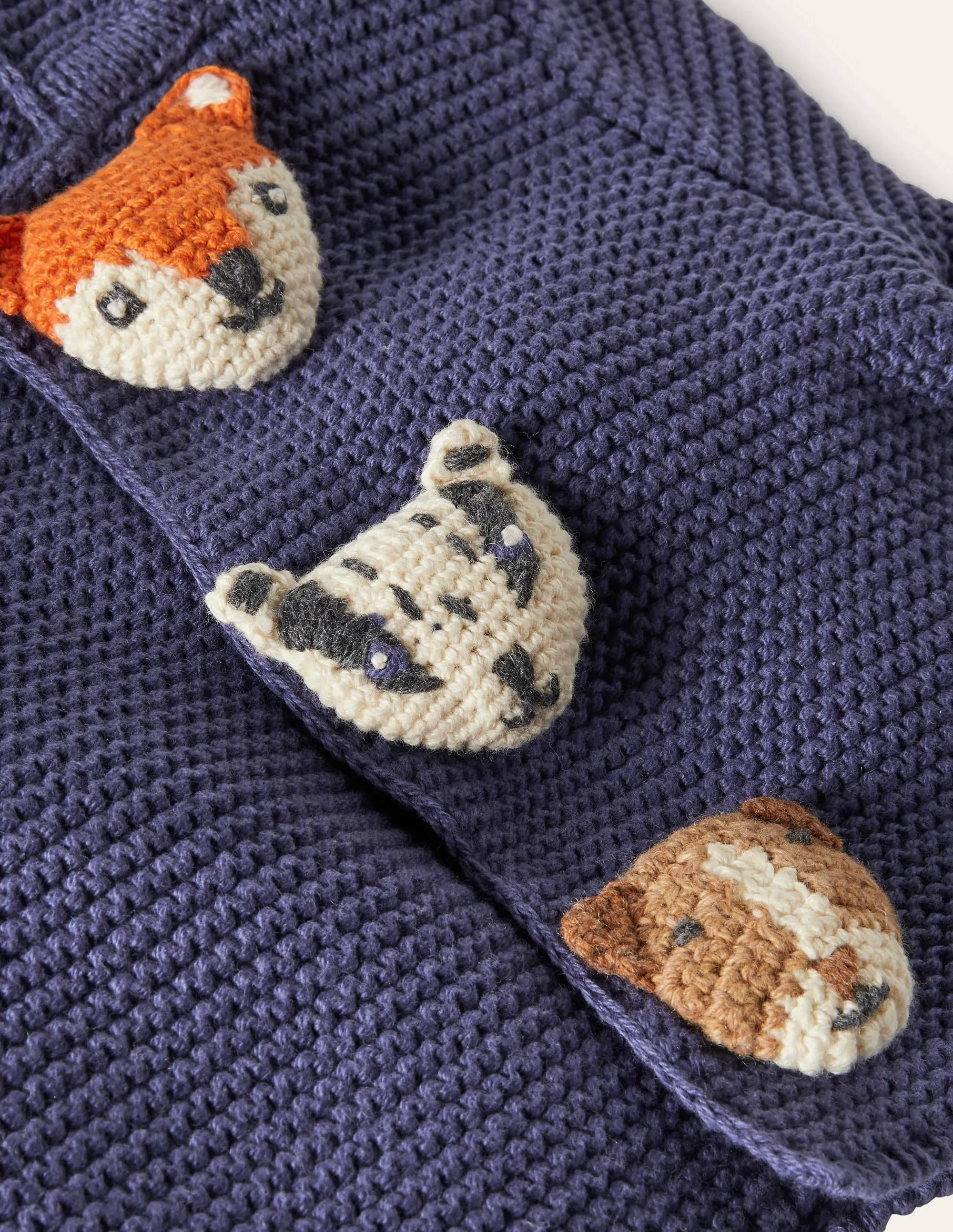 Knitted Jacket-Starboard Blue Animals
