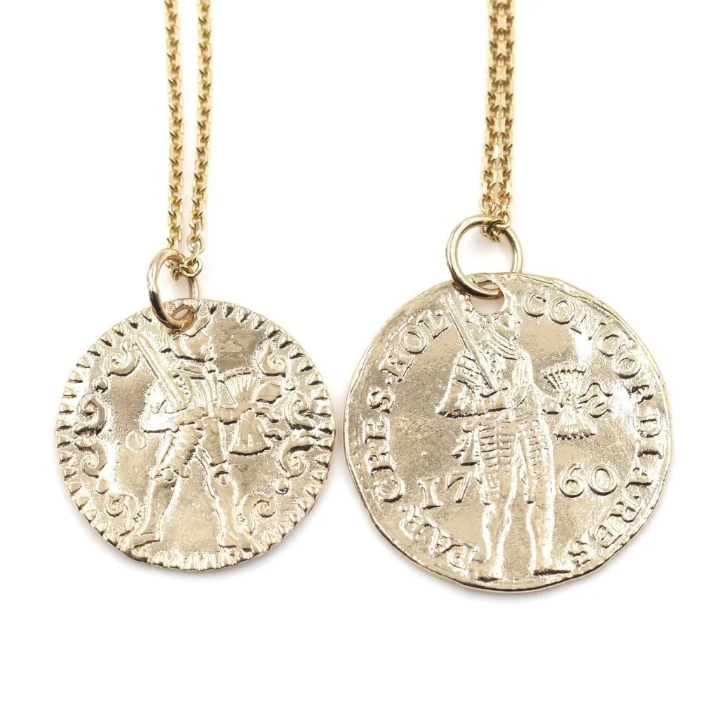 Large Gold Warrior Coin Necklace