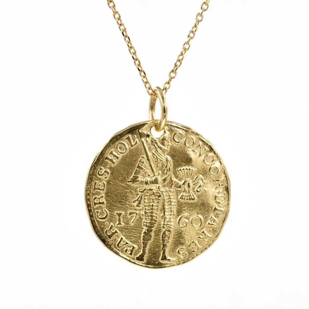 Large Gold Warrior Coin Necklace