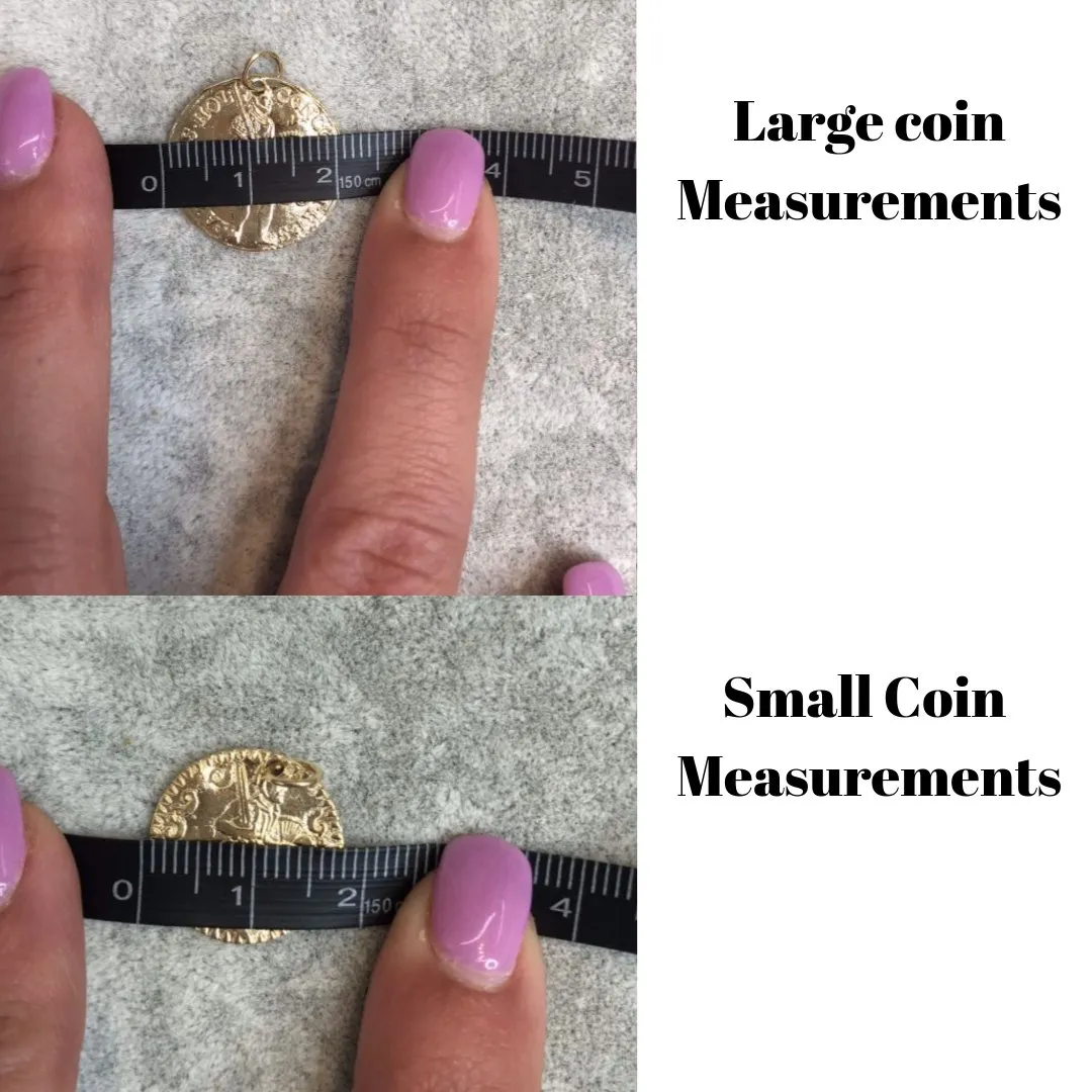 Large Gold Warrior Coin Necklace