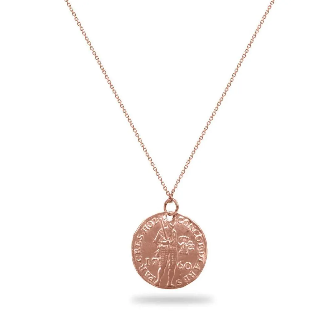 Large Gold Warrior Coin Necklace