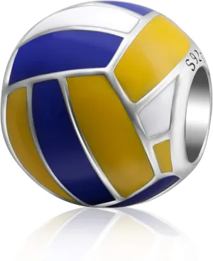 Love Ball Sports Charms 925 Sterling Silver Baseball Volleyball Beads Fits European Bracelet