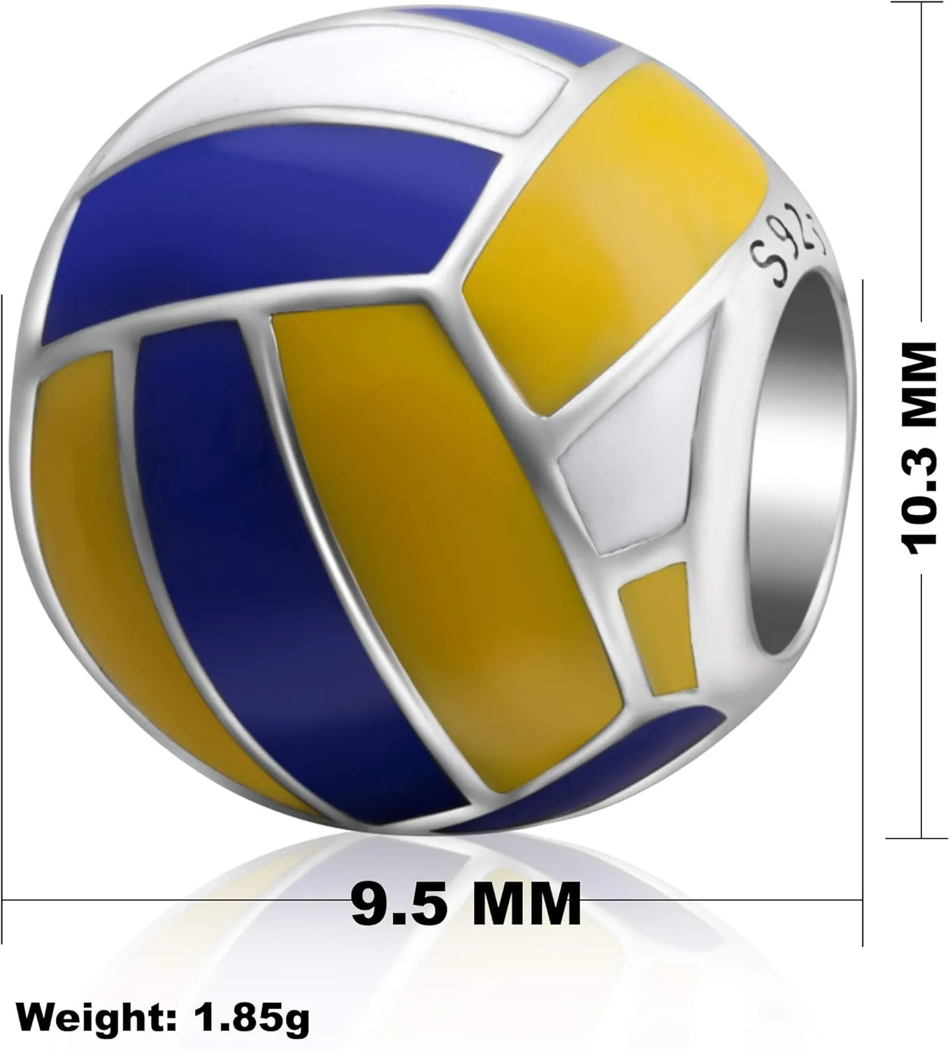 Love Ball Sports Charms 925 Sterling Silver Baseball Volleyball Beads Fits European Bracelet