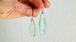 Melting Quartz Crystal Earrings. Asymmetrical Sterling Silver Jewelry. 2703
