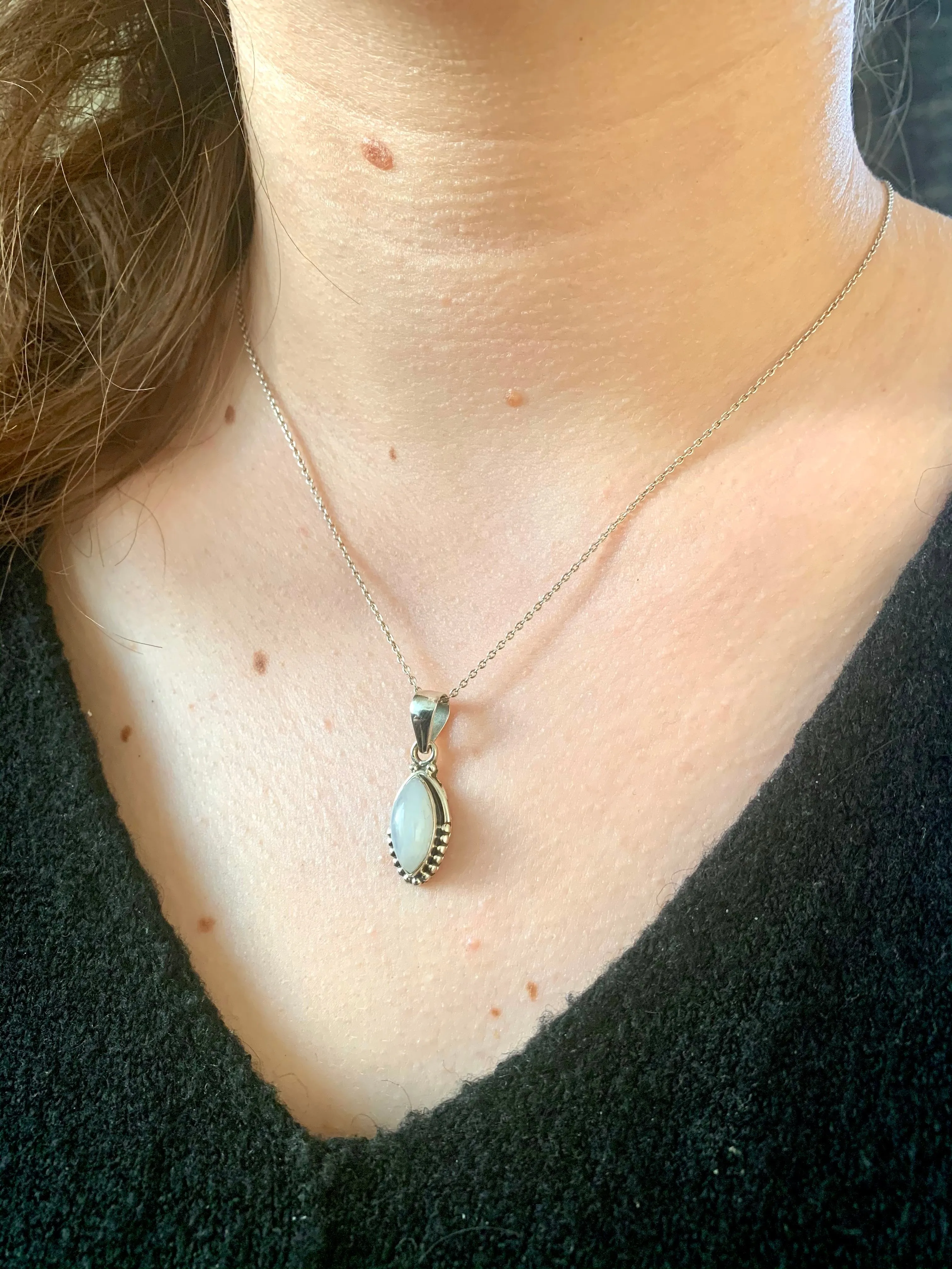 Moonstone Gala Pendant - Small Marquise