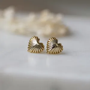 Seashell Heart Studs