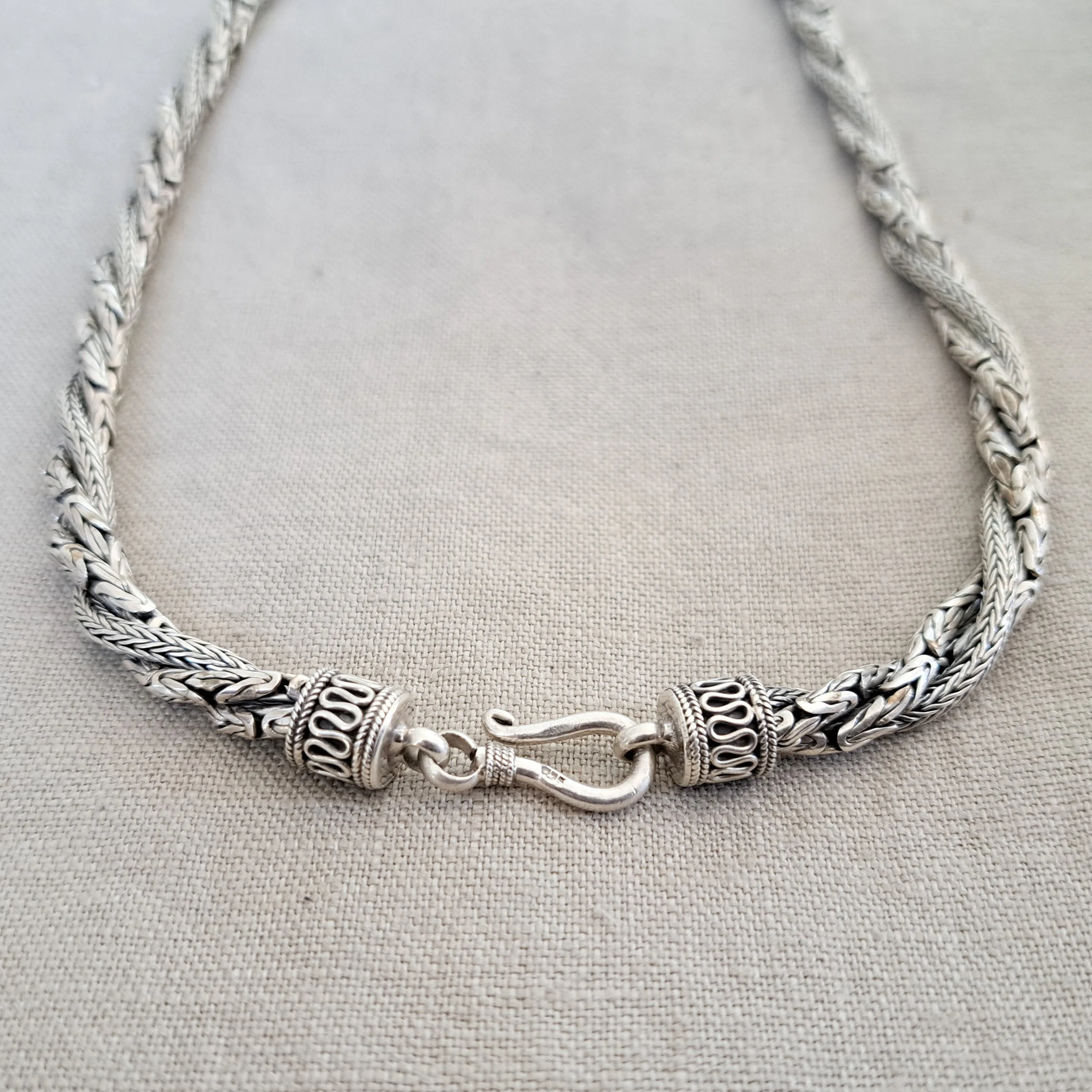 Triple Chain Twist .925 Sterling Silver 20" Necklace from Bali