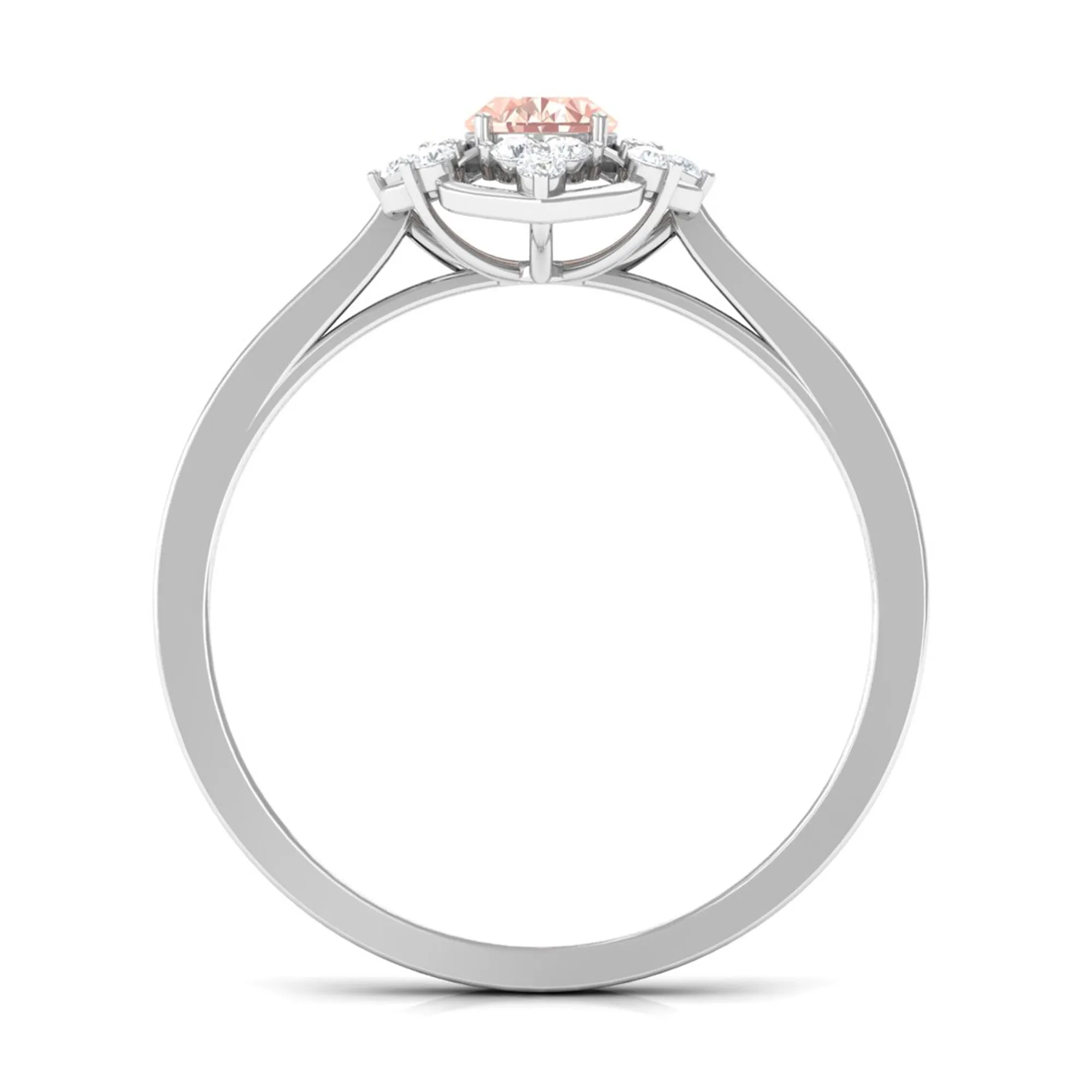 Vintage Inspired Morganite Floral Engagement Ring with Diamond