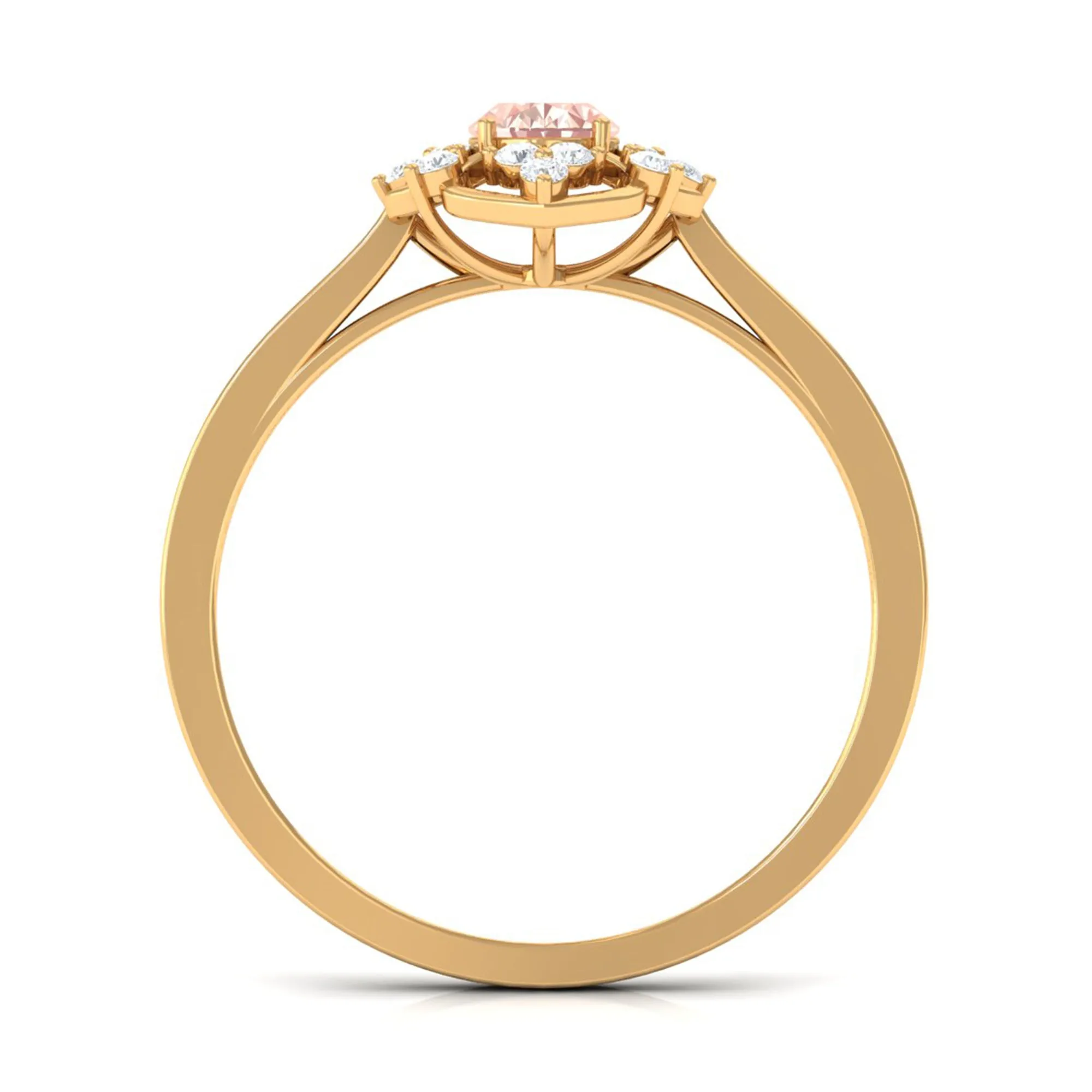 Vintage Inspired Morganite Floral Engagement Ring with Diamond